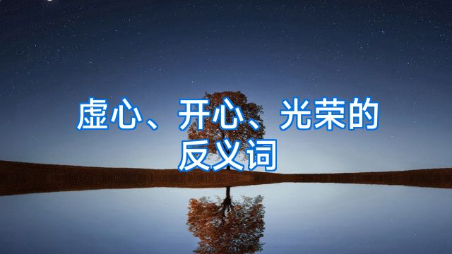虚心、开心、光荣的反义词