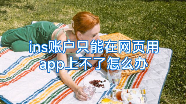 ins账户只能在网页用app上不了怎么办