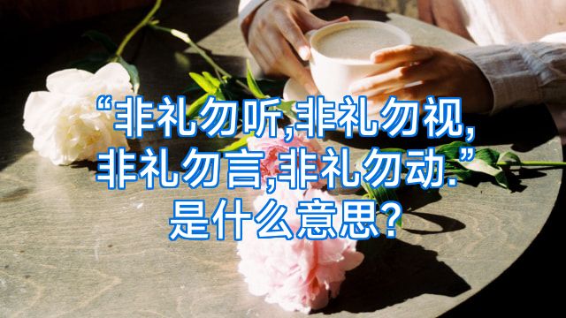 “非礼勿听,非礼勿视,非礼勿言,非礼勿动.”是什么意思?