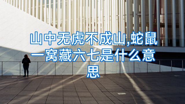 山中无虎不成山,蛇鼠一窝藏六七是什么意思