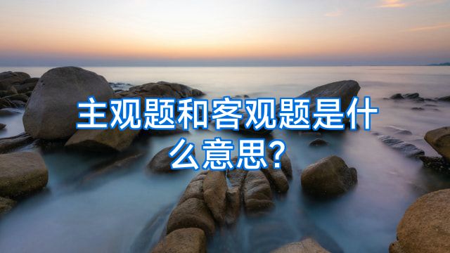 主观题和客观题是什么意思?