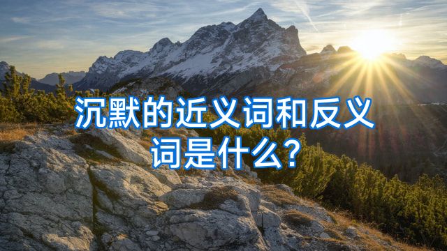 沉默的近义词和反义词是什么?