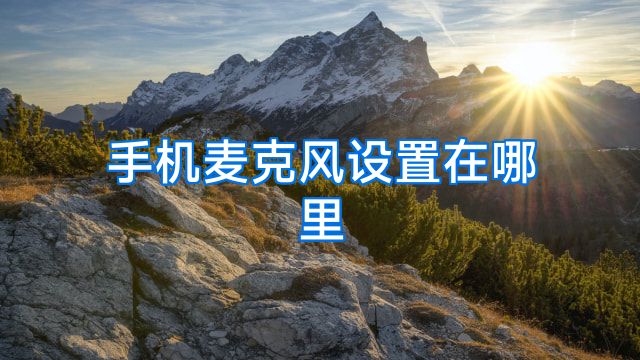 手机麦克风设置在哪里
