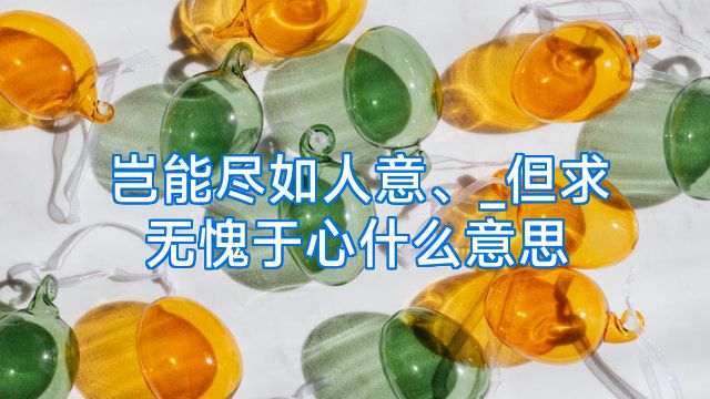 岂能尽如人意、_但求无愧于心什么意思