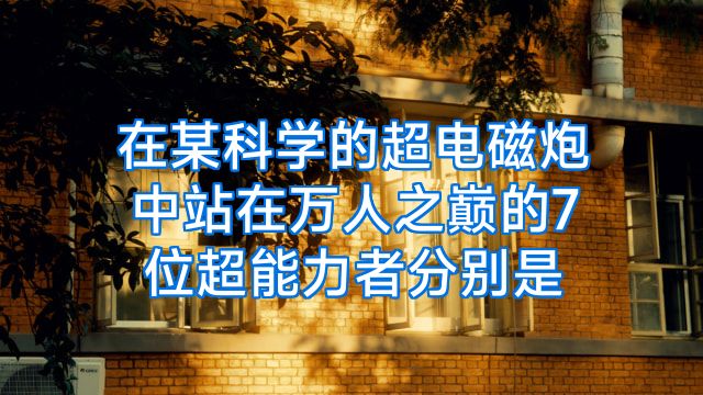 在某科学的超电磁炮中站在万人之巅的7位超能力者分别是