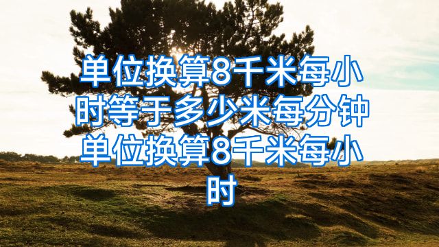 单位换算8千米每小时等于多少米每分钟单位换算8千米每小时