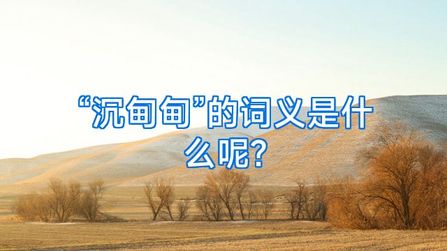 “沉甸甸”的词义是什么呢?