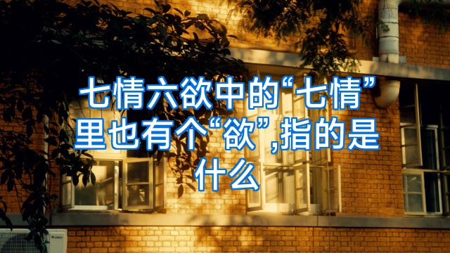 七情六欲中的“七情”里也有个“欲”,指的是什么