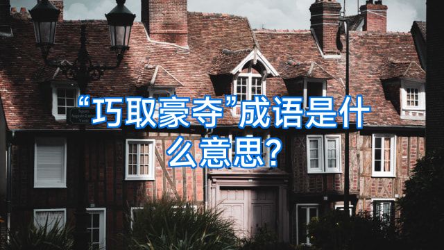 “巧取豪夺”成语是什么意思?