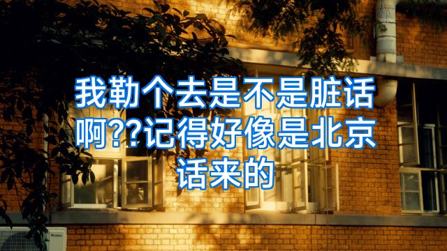 我勒个去是不是脏话啊??记得好像是北京话来的