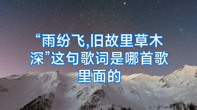“雨纷飞,旧故里草木深”这句歌词是哪首歌里面的
