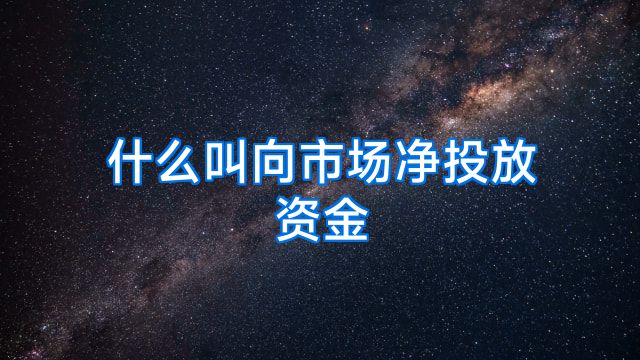 什么叫向市场净投放资金