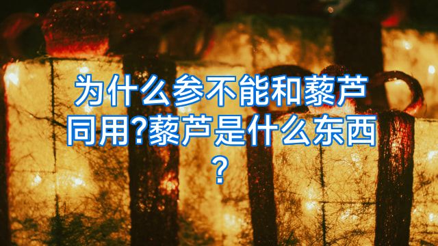 为什么参不能和藜芦同用?藜芦是什么东西?