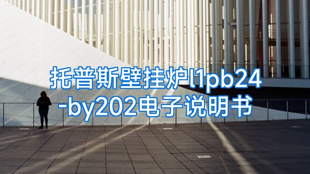 托普斯壁挂炉l1pb24-by202电子说明书