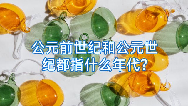 公元前世纪和公元世纪都指什么年代?