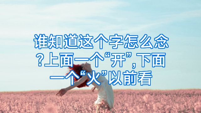 谁知道这个字怎么念?上面一个“开”,下面一个“火”以前看