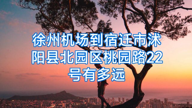 徐州机场到宿迁市沭阳县北园区桃园路22号有多远