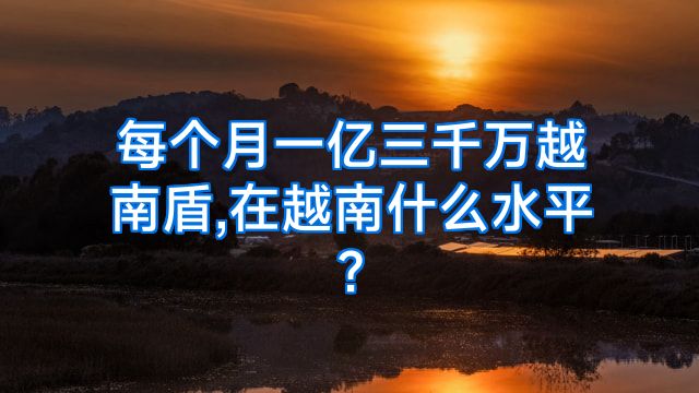 每个月一亿三千万越南盾,在越南什么水平?