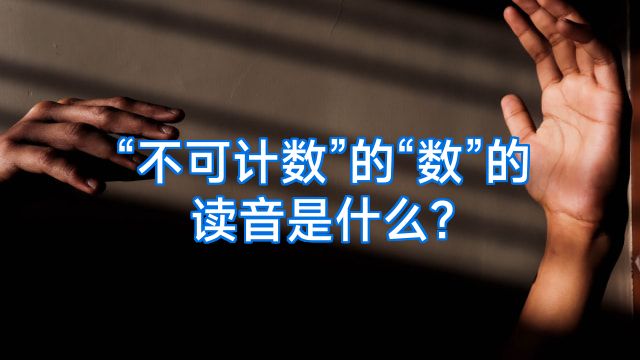 “不可计数”的“数”的读音是什么?