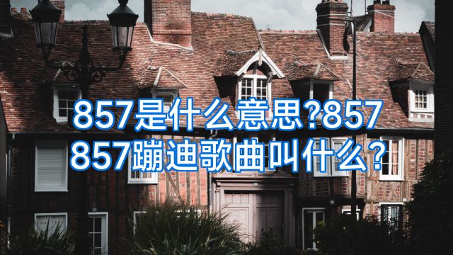 857是什么意思?857857蹦迪歌曲叫什么?