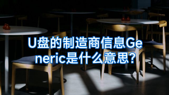 U盘的制造商信息Generic是什么意思?