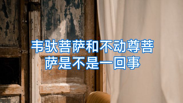 韦驮菩萨和不动尊菩萨是不是一回事