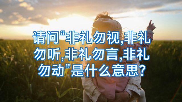 请问“非礼勿视,非礼勿听,非礼勿言,非礼勿动”是什么意思?