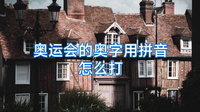 奥运会的奥字用拼音怎么打