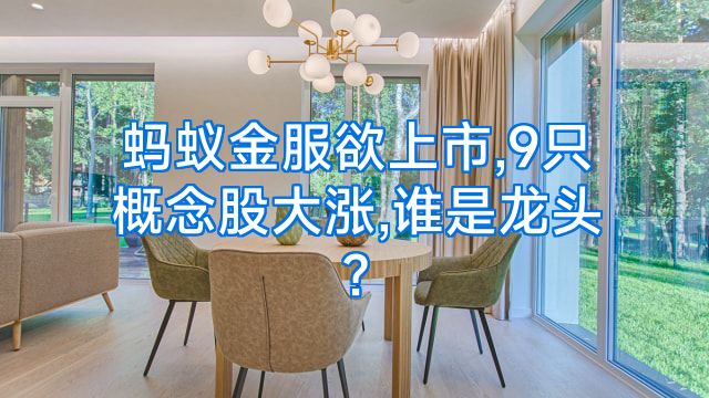 蚂蚁金服欲上市,9只概念股大涨,谁是龙头?