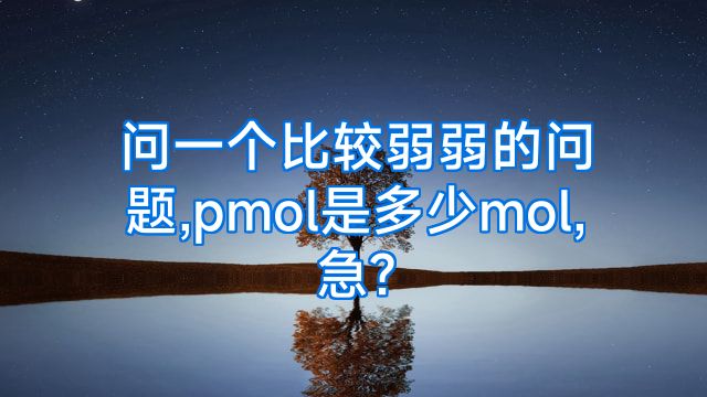 问一个比较弱弱的问题,pmol是多少mol,急?
