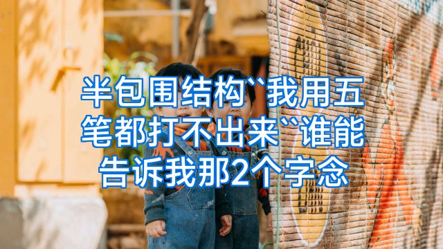 半包围结构``我用五笔都打不出来``谁能告诉我那2个字念