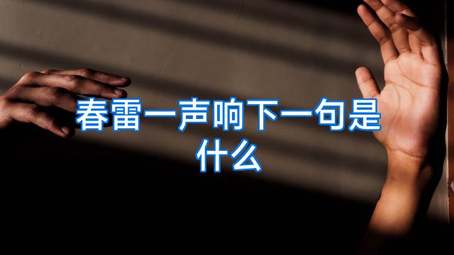 春雷一声响下一句是什么