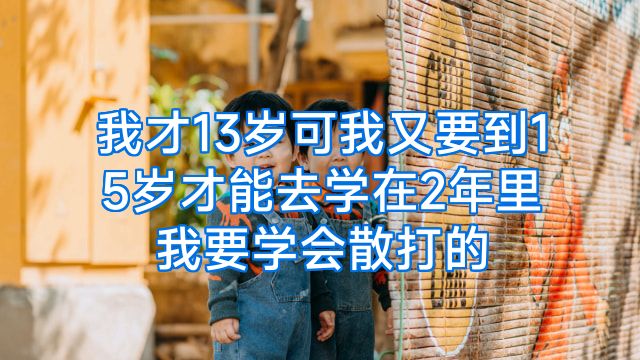 我才13岁可我又要到15岁才能去学在2年里我要学会散打的