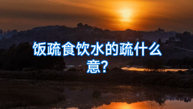 饭疏食饮水的疏什么意?