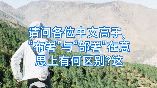 请问各位中文高手,“布署”与“部署”在意思上有何区别?这