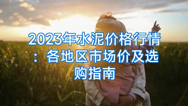 2023年水泥价格行情：各地区市场价及选购指南